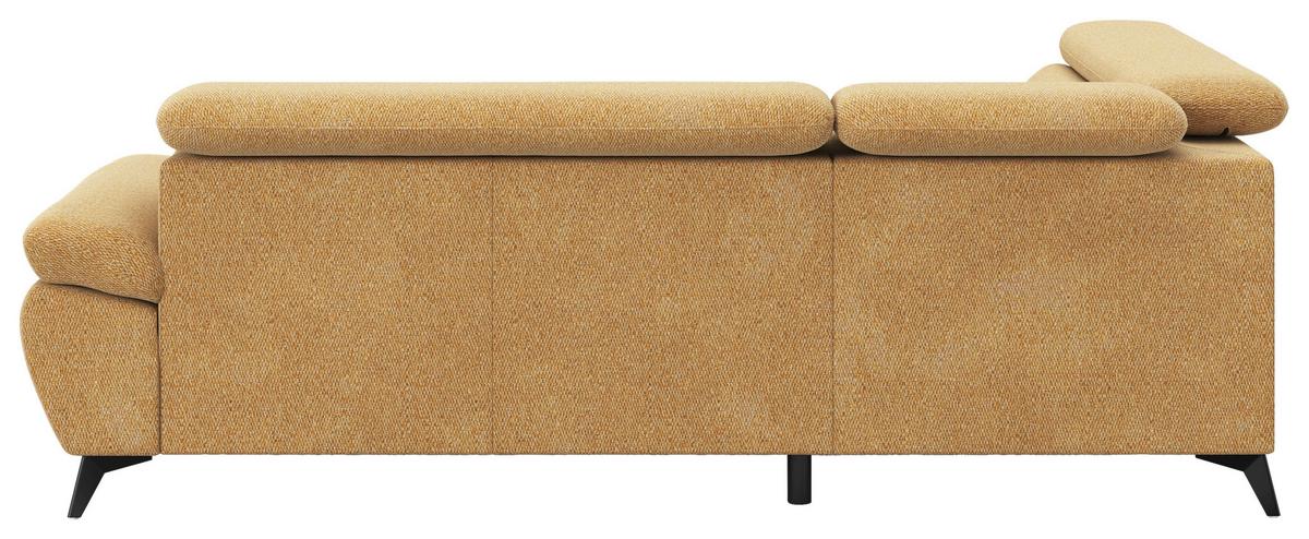 Ecksofa mit Bettfunktion Hudson, Chenille Orange - Schwarz/Orange, KONVENTIONELL, Textil (207/256cm) - Sembella