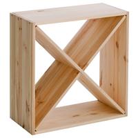 Weinregal Naturfarben B: 52 cm - Naturfarben, Basics, Holz (52/52/25cm) - Zeller Present