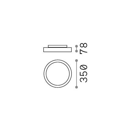 LED-Deckenleuchte Bianco Weiß D: 35 cm - Weiß, Basics, Kunststoff/Metall (35/7,8cm) - Ideal Lux