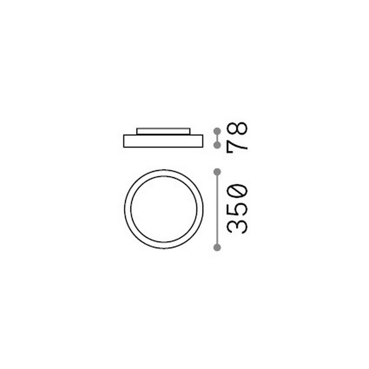 LED-Deckenleuchte Bianco Weiß D: 35 cm - Weiß, Basics, Kunststoff/Metall (35/7,8cm) - Ideal Lux
