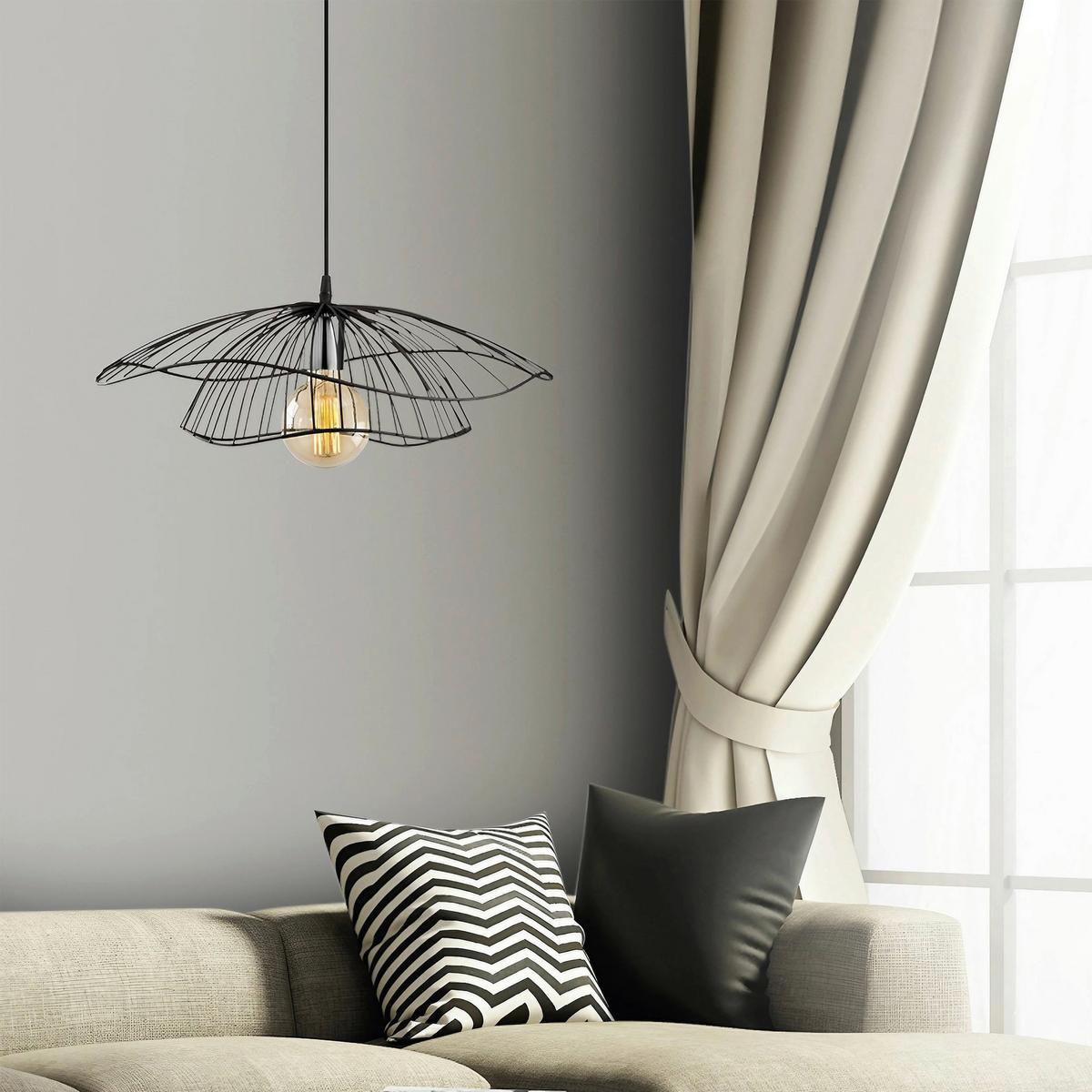 Hängeleuchte, E27 Tel-6500 - Schwarz, Design, Metall (50/111cm) - P & B