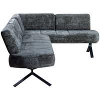 Eckbank Grün Mit Metallbeinen Ulmo 176x248 Cm - Schwarz/Grün, MODERN, Textil/Metall (176/248cm)