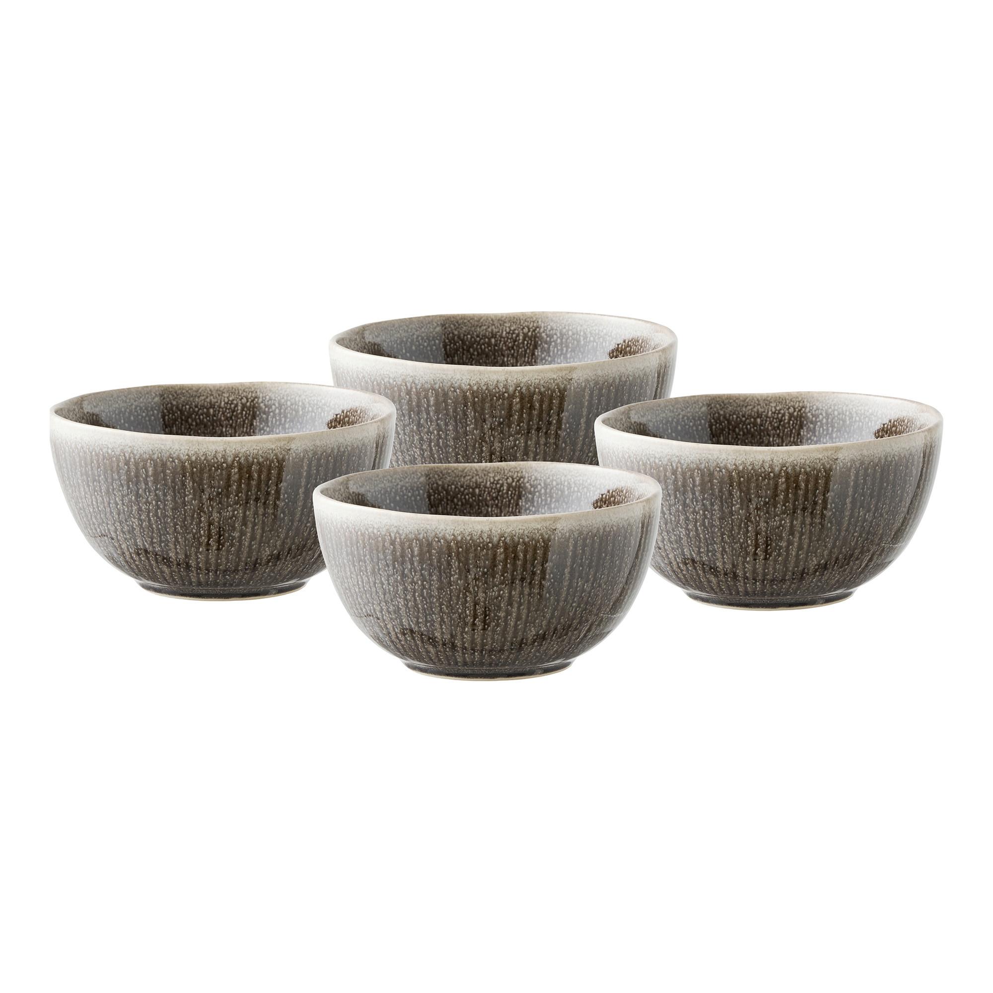 Schüsselset 4 -teilig. Steingut, Grau - Grau, Basics, Keramik