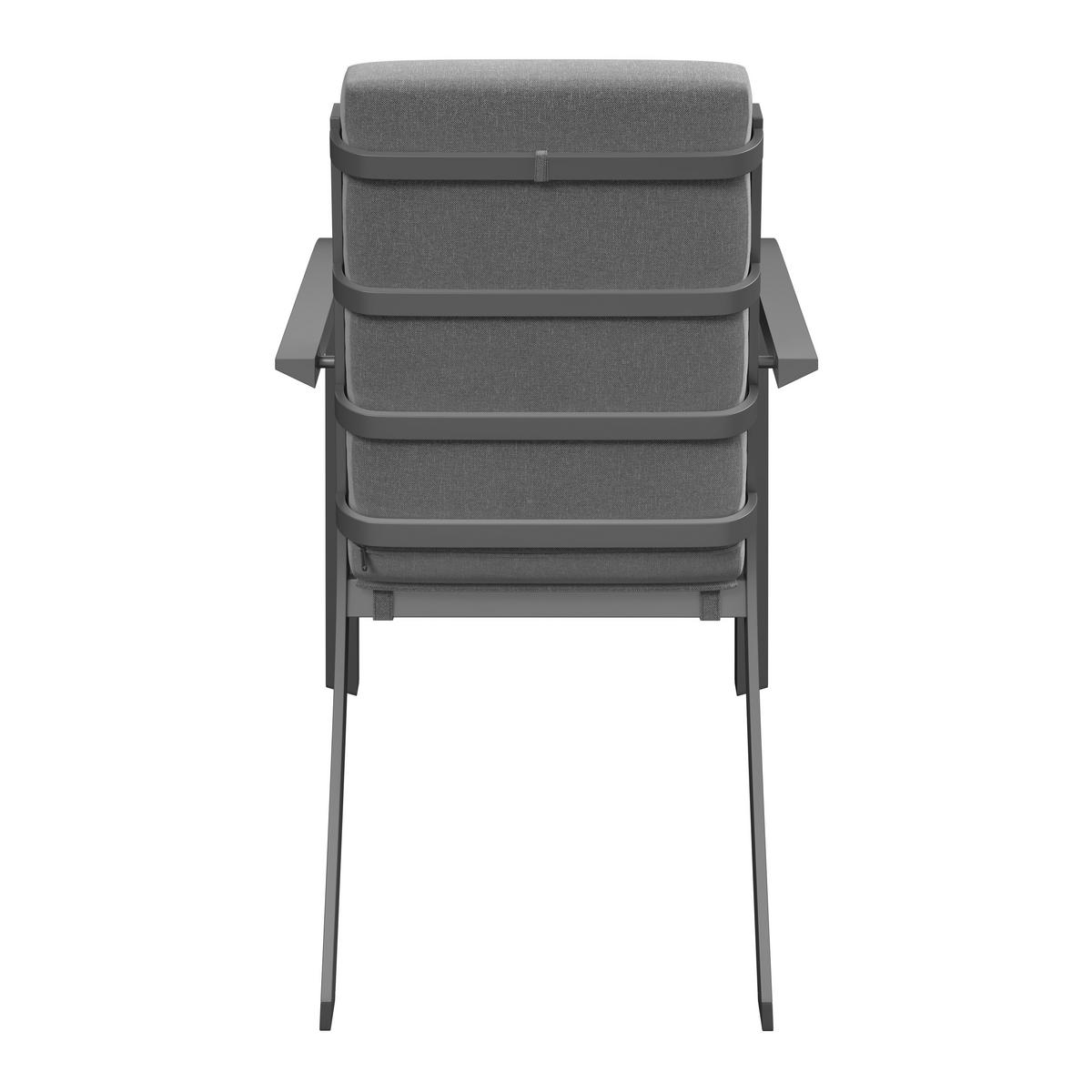 Gartensessel Bogota - Dunkelgrau, Trend, Textil/Metall (59.5/92/69.5cm) - Beldano