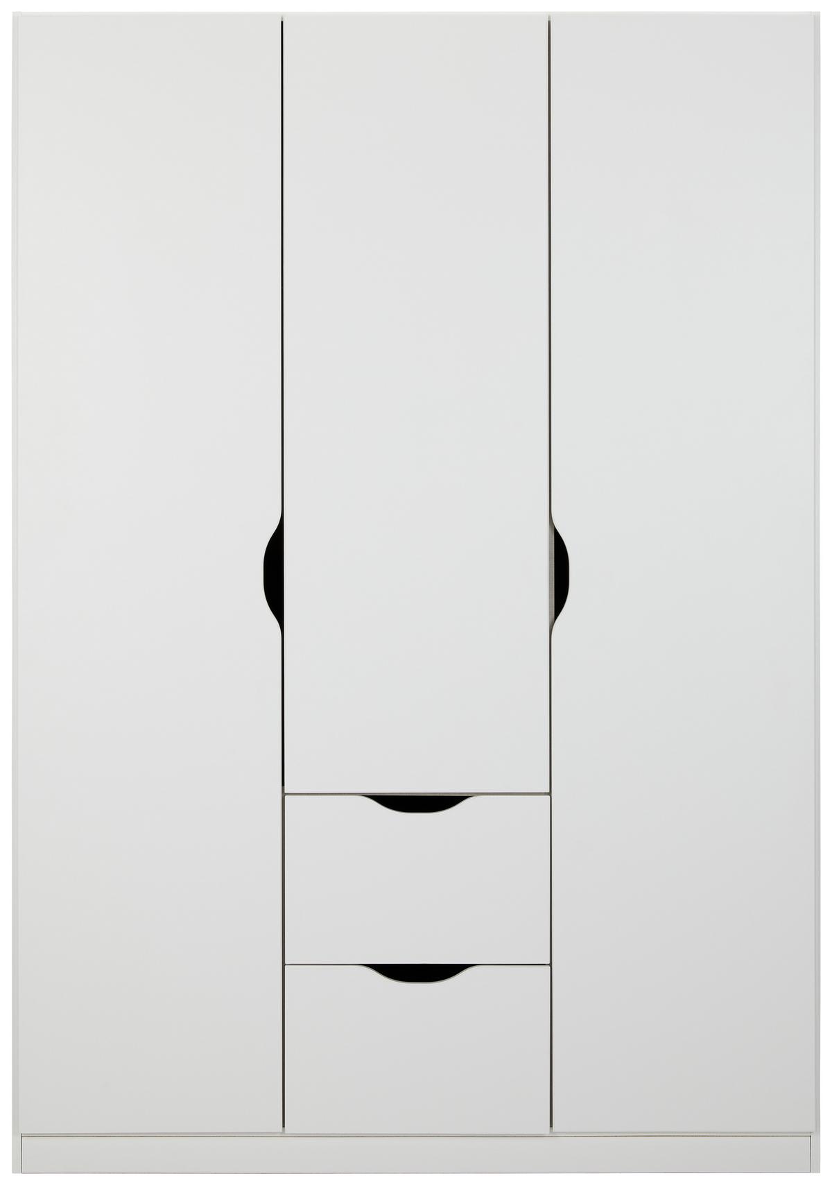Skříň S Otočnými Dveřmi White - bílá, Moderní, kompozitní dřevo (136/197/54cm)
