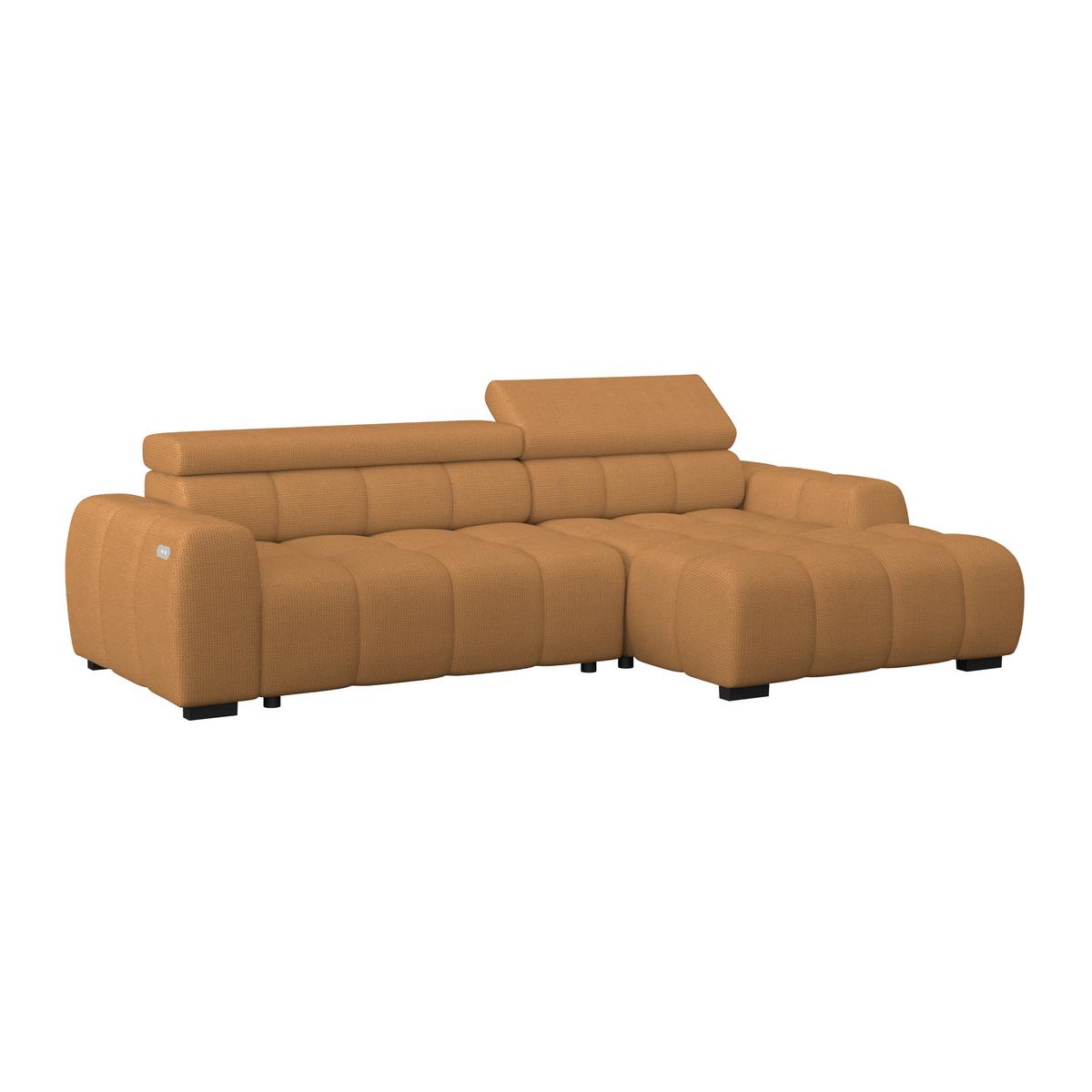 Ecksofa Fargo S Dunkelbraun, B: 285 Cm - Rostfarben/Dunkelbraun, Trend, Textil (285/168cm)