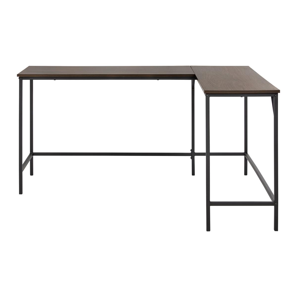 Písací stôl ANABELA - čierna/farba vlašského orecha, Modern, kov (120/150/50/75cm) - Bessagi Home