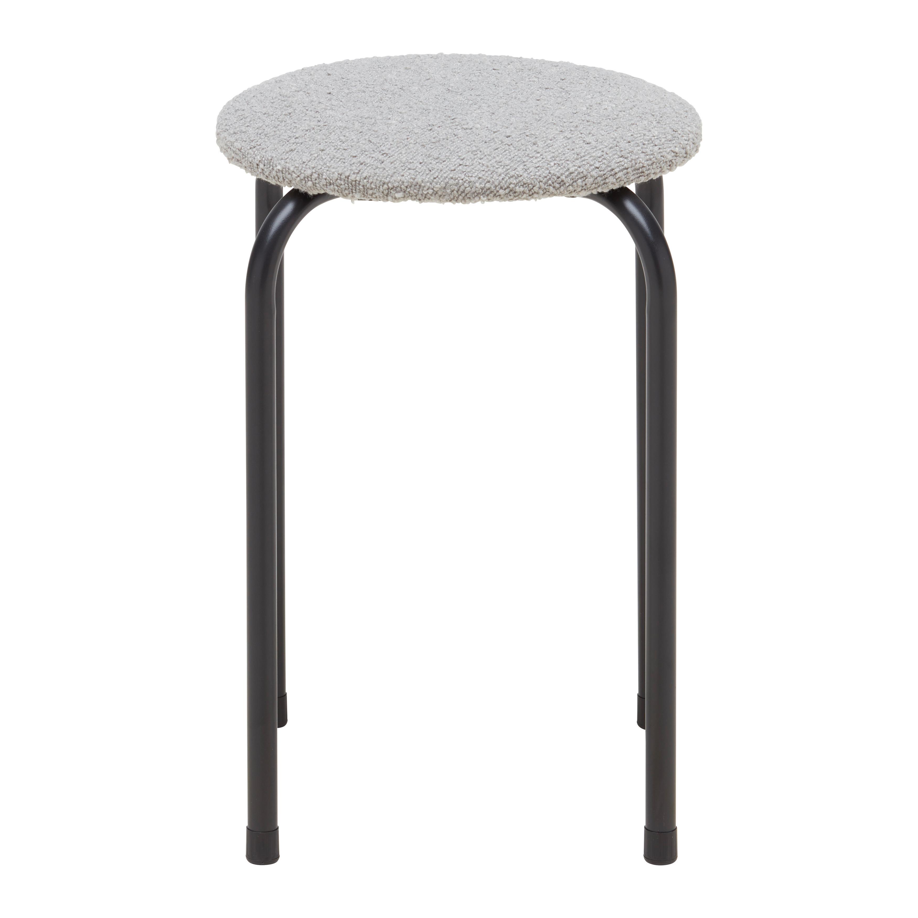 Stohovateľný stolček ISABELLE sivá - čierna/sivá, Lifestyle, kov/textil (30/45/30cm) - Mömax