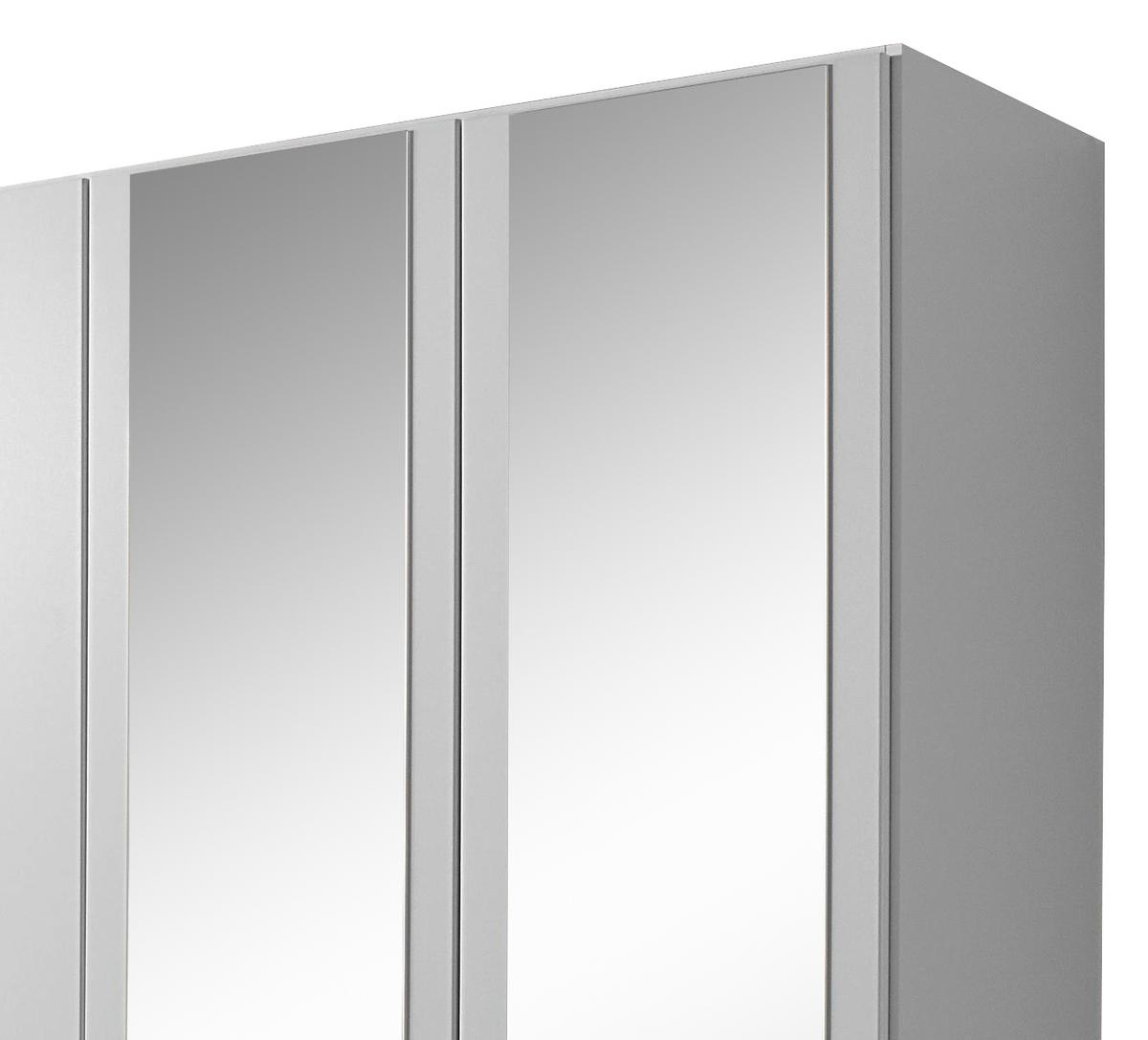 Skirňa s otočnými dverami biela/zrkadlo 181cm - biela, Design, kompozitné drevo/sklo (181/197/54cm) - Rauch Möbel