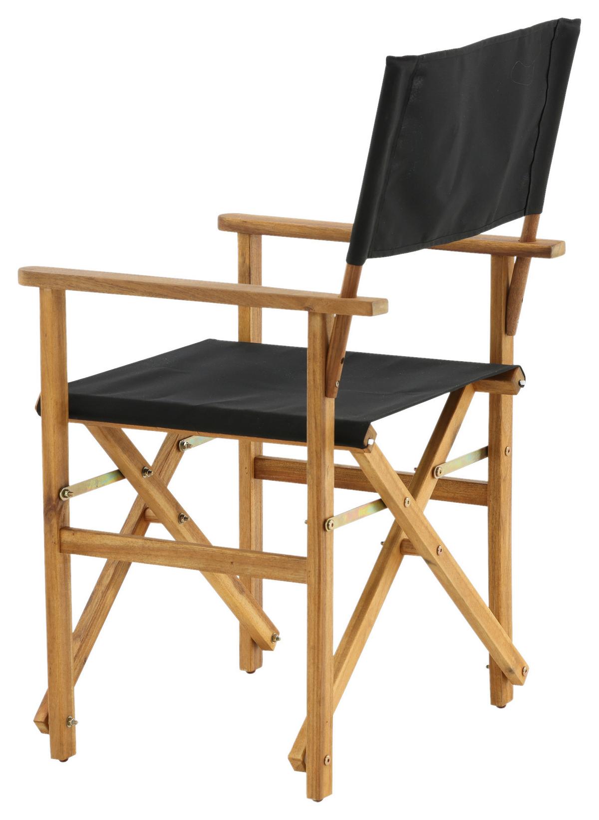 Klappstuhl Marion - Schwarz/Akaziefarben, KONVENTIONELL, Holz/Textil (53/90/55cm) - Gardenson