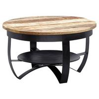 Konferenčný stolík WOHNLING mangové drevo - hnedá/čierna, Modern, kov/drevo (60/60/34cm) - MID.YOU