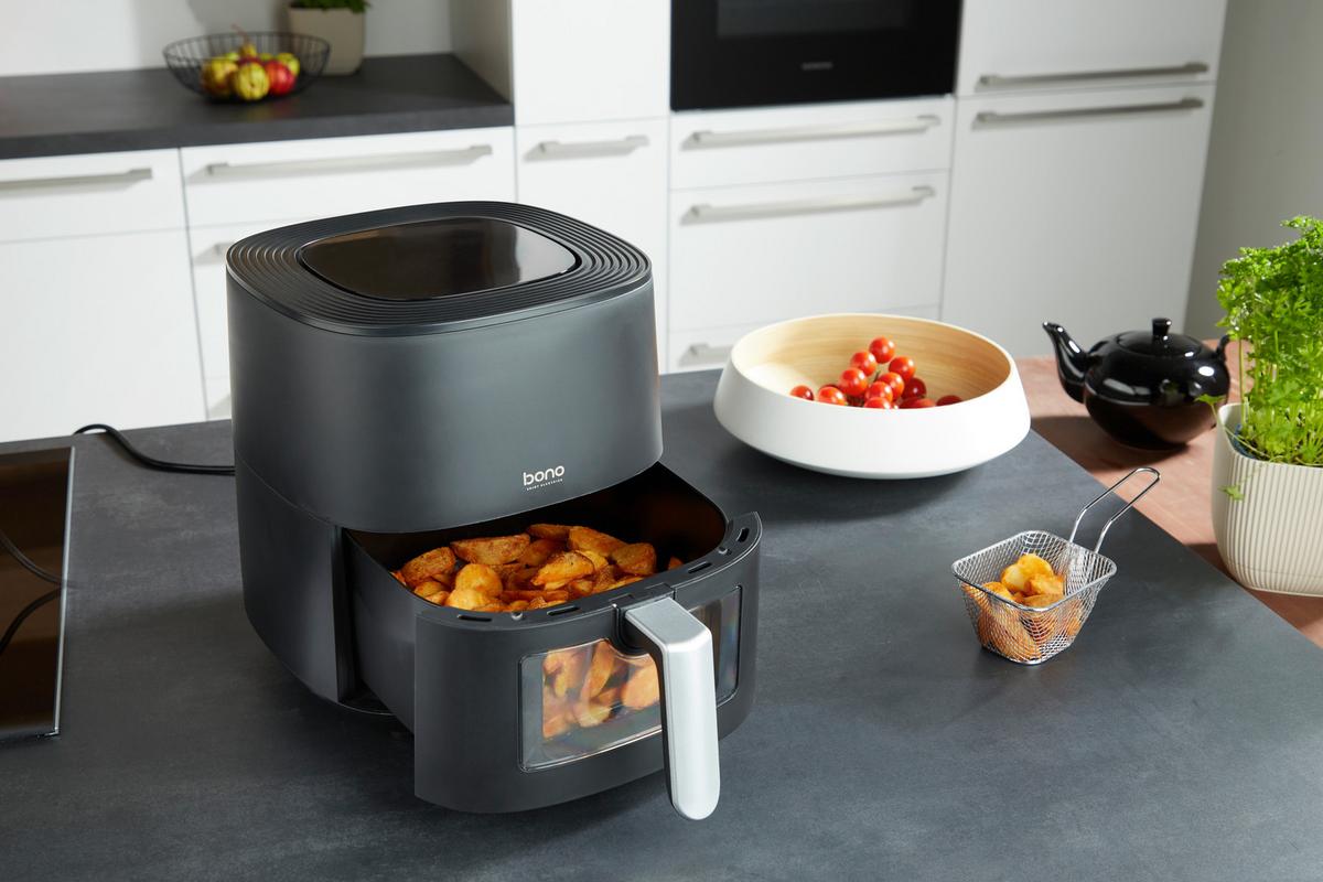 Heißluftfritteuse Jessica 6,5 L Schwarz - Schwarz, MODERN, Kunststoff (36,5cm) - Bono