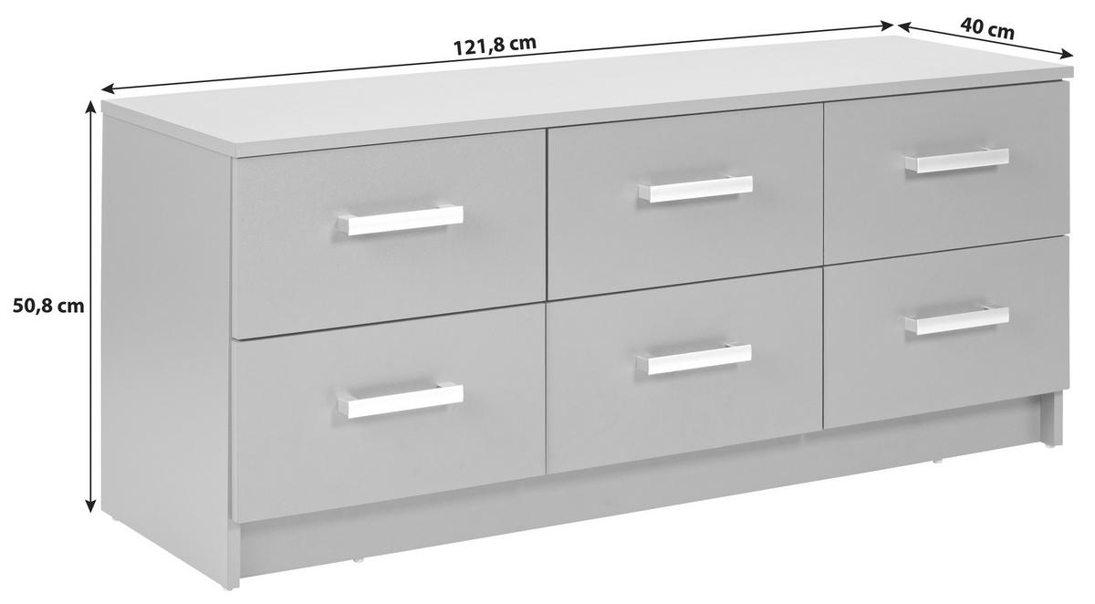 Kommode B: 121,80 cm Elenzio, Graphitfarben - Graphitfarben, Basics, Holzwerkstoff (121,80/40/50,8cm) - MID.YOU