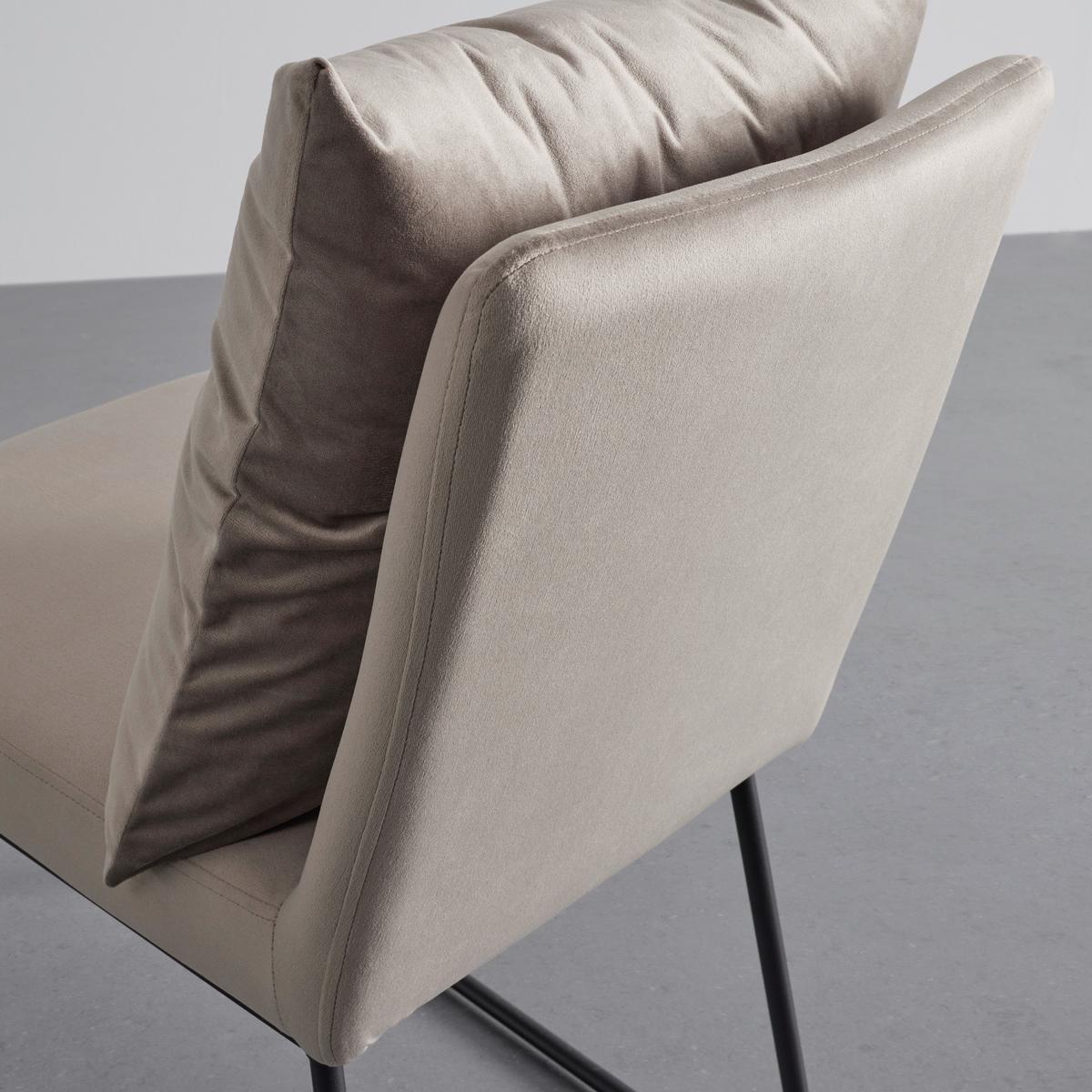 Stolička zo zamatu Bono - sivohnedá - čierna/taupe, Modern, kov/drevo (44/90/58cm) - P & B