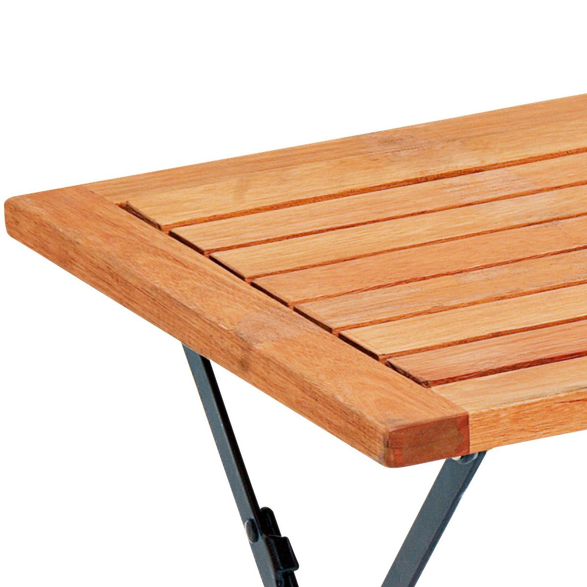 Gartenhocker Schlossgarten Echtholz/metall Natur Klappbar - Schwarz/Naturfarben, ROMANTIK / LANDHAUS, Holz/Metall (45/43,5/45cm) - Gardenson