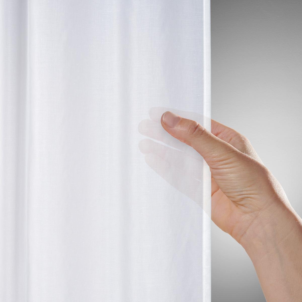 HOTOVÝ ZÁVES LEO TRANSPARENT 2 KS -AKT- - biela, Konventionell, textil (140/255cm) - Premium Living