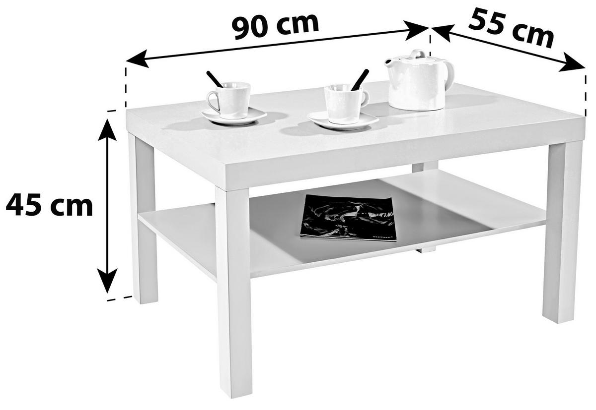Couchtisch mit Ablagefach Light, Weiß - Weiß, MODERN, Holzwerkstoff (90/45/55cm)