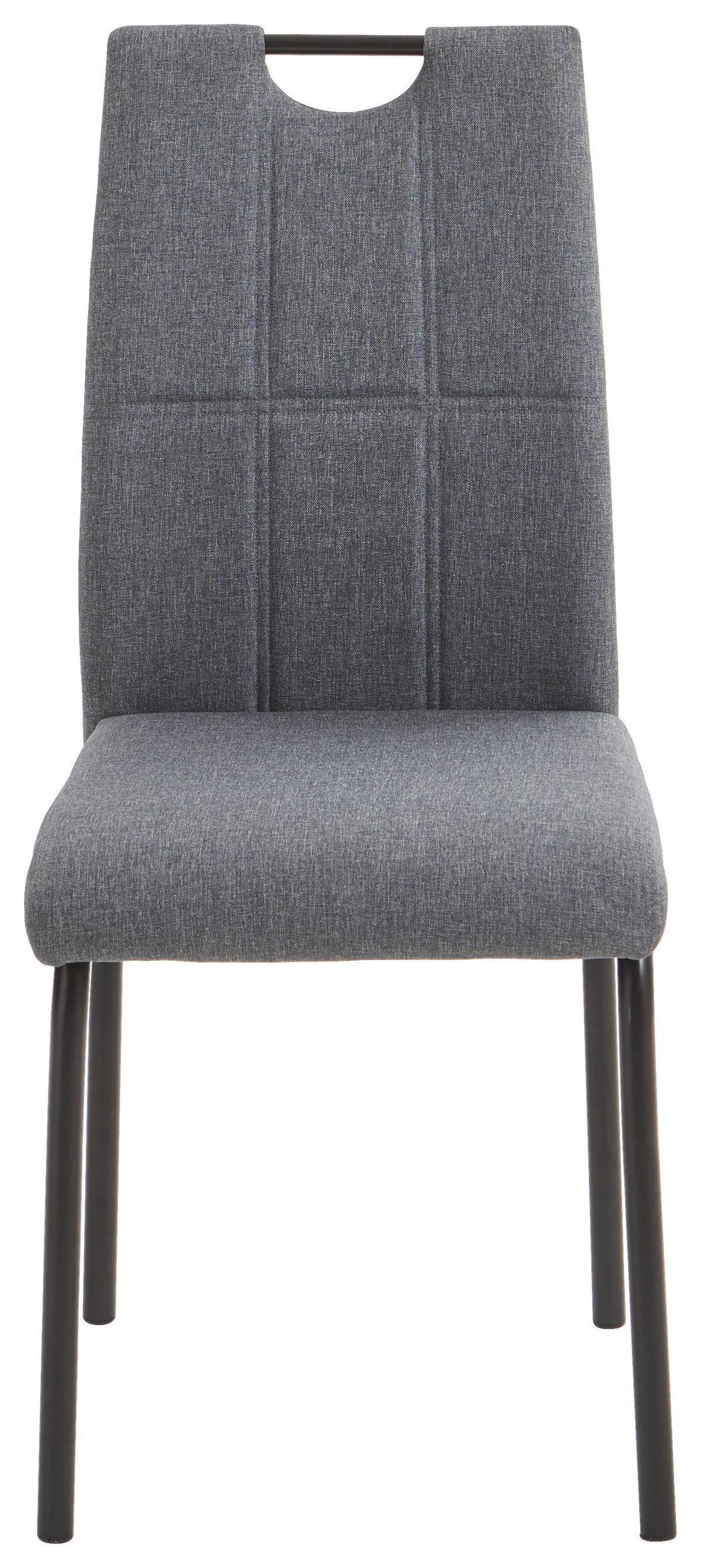 Stuhl-Set 4er Hermine Anthrazit/Schwarz - Anthrazit/Schwarz, KONVENTIONELL, Textil/Metall (41,5/96,5/52,5cm) - P & B