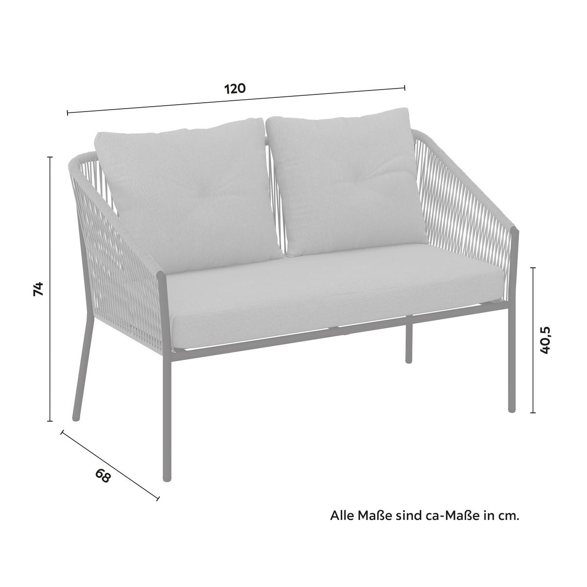 SÚPRAVA ZÁHRADNÉHO NÁBYTKU REINI - sivá/svetlosivá, Modern, kov/textil (120/74/68cm) - Mömax