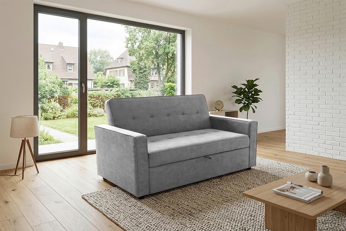 Schlafsofa Haze Grau B: 162 cm - Grau, Trend, Textil (162/90/89cm)