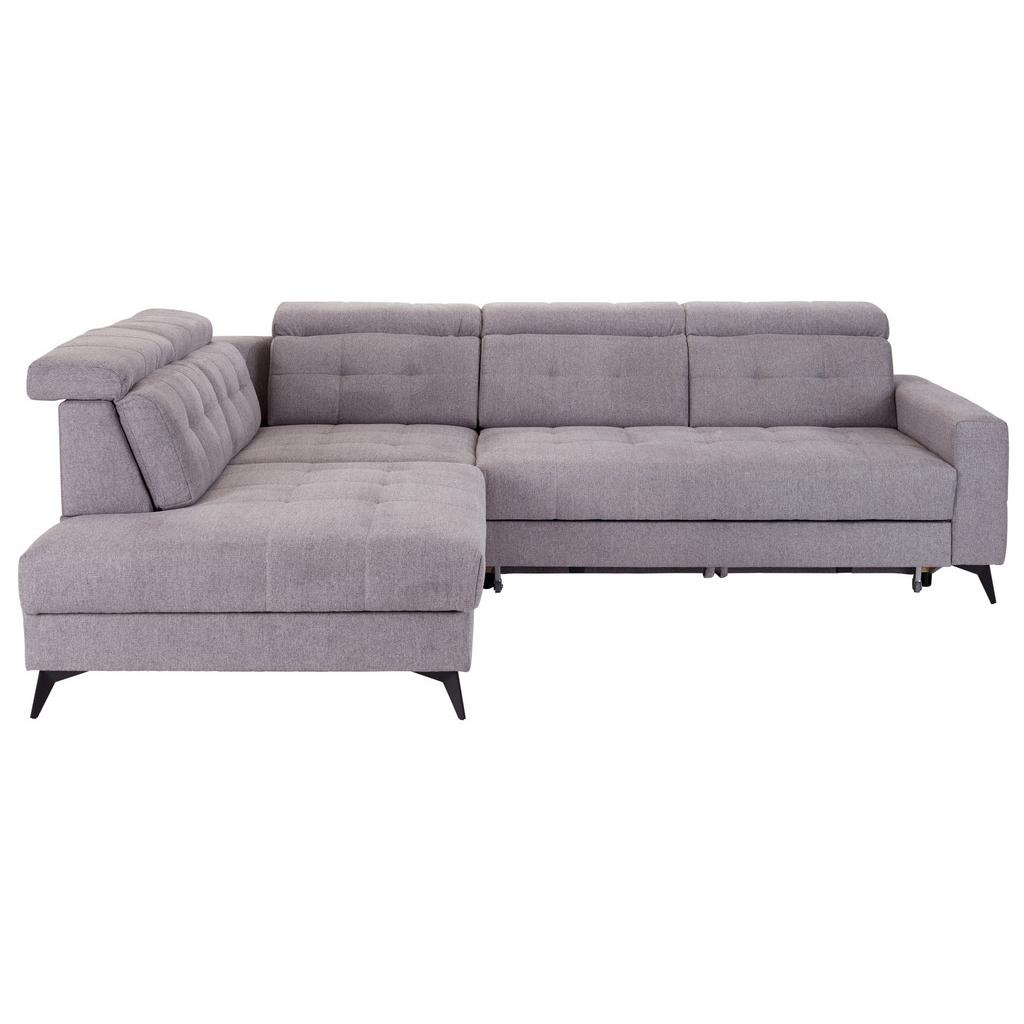 Ecksofa mit Bettfunktion & Bettkasten Barletta Grau