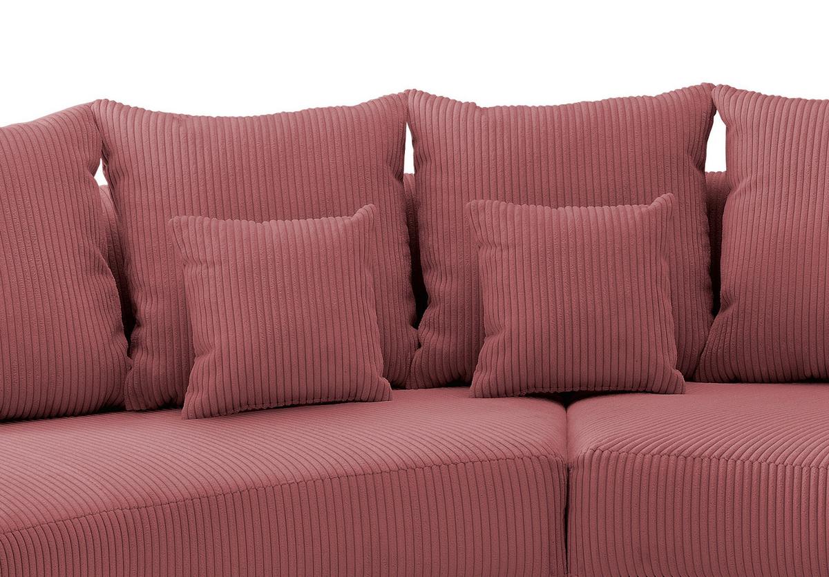 Wohnlandschaft Limoncello Koralle S: 160x300 cm - Koralle/Schwarz, Design, Textil (160/300cm) - Livetastic