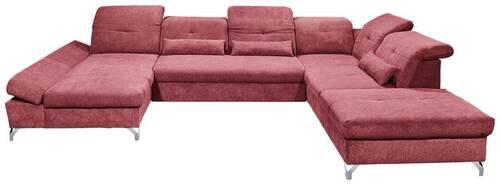 Ecksofa Melfi Beere U: 168 cm - Beere/Silberfarben, MODERN, Textil (168/350/245cm) - MID.YOU