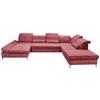 Ecksofa Melfi Beere U: 168 cm - Beere/Silberfarben, MODERN, Textil (168/350/245cm) - MID.YOU
