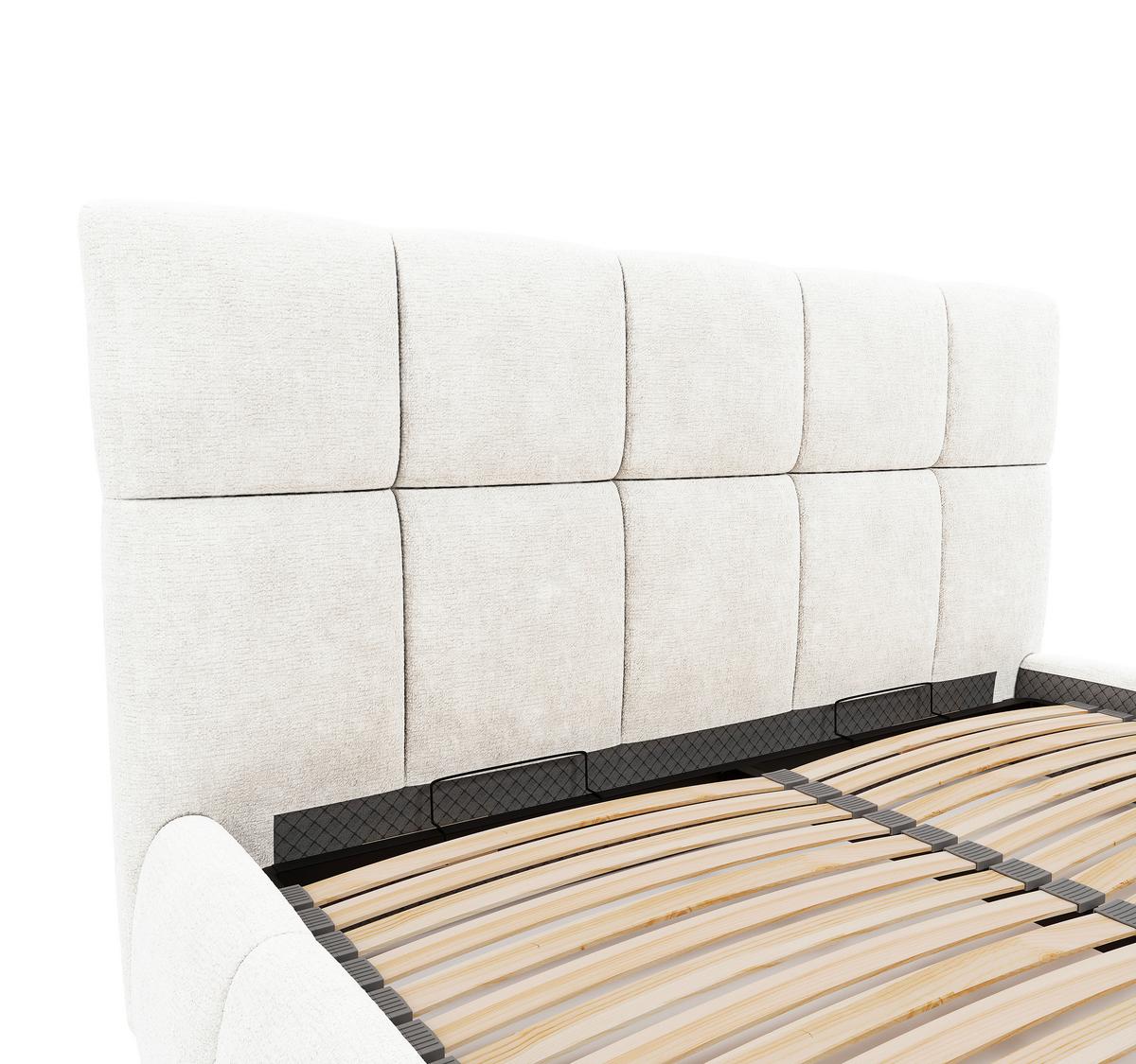 Polsterbett Cherry Chenille Naturfarben, Lf: 140x200 cm - Schwarz/Naturfarben, MODERN, Holz/Holzwerkstoff (140/200cm) - MID.YOU