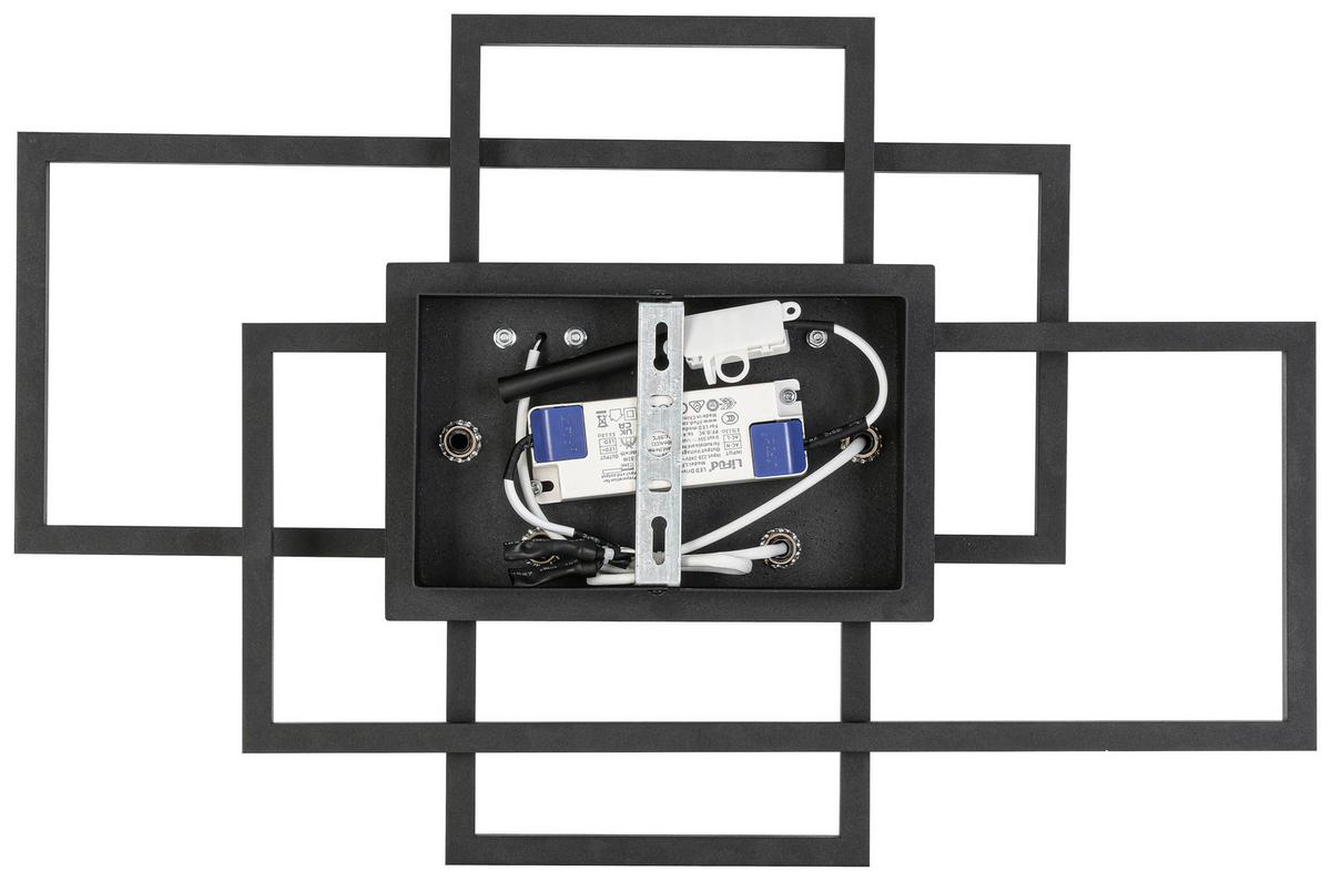LED-Deckenleuchte Amil - Schwarz, MODERN, Kunststoff/Metall (58/36/9cm) - Luca Bessoni