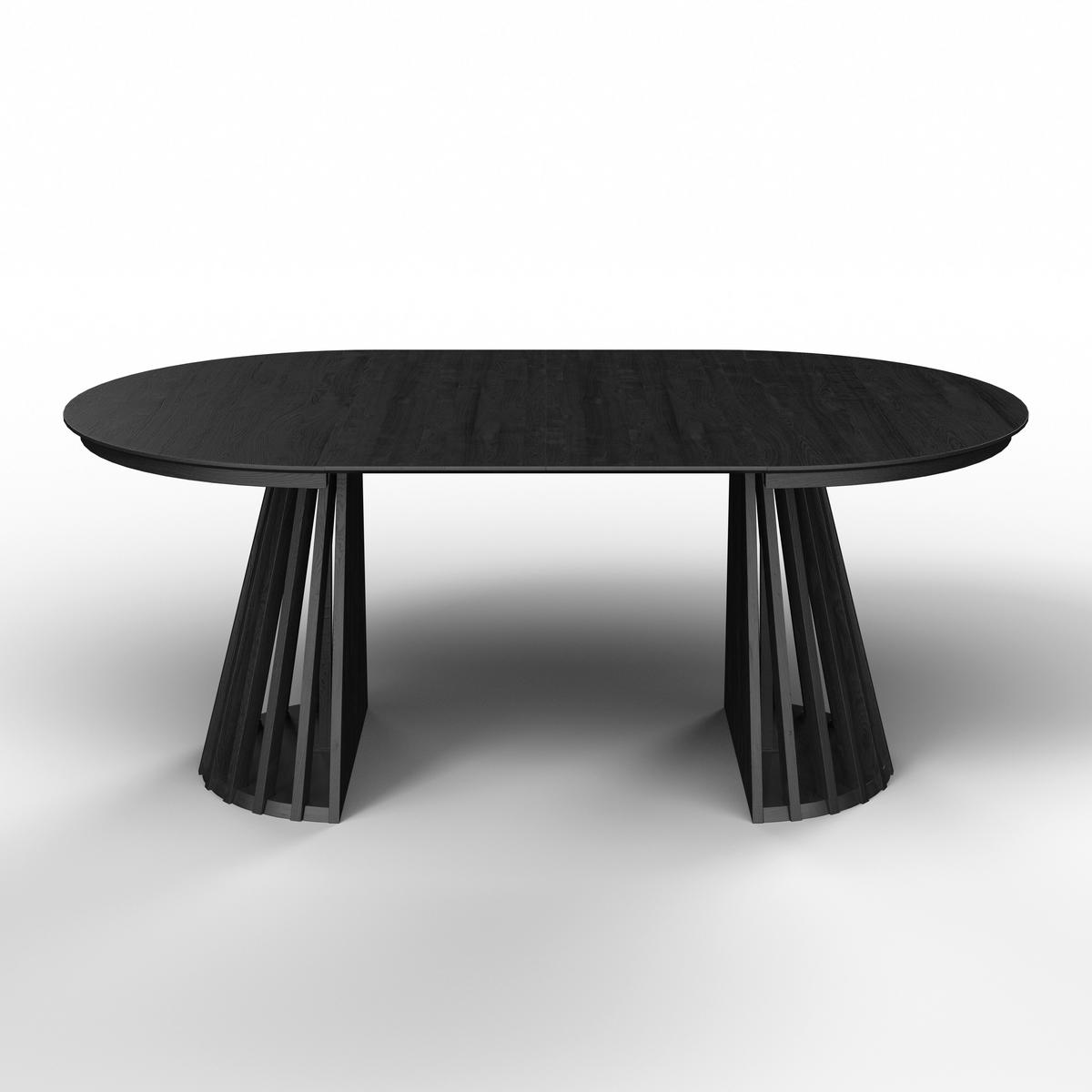 Rozťahovací stôl ENNIO 120 - čierna, Modern, drevo/kompozitné drevo (120-160/120/76cm) - Bessagi Home
