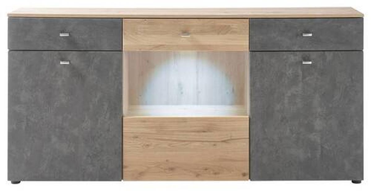 Komoda TREND - sivá/farba duba, Design, kompozitné drevo/plast (174/84/38cm) - MID.YOU