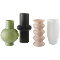 Vase Anna - Salbeigrün/Beigebraun, KONVENTIONELL, Glas - James Wood