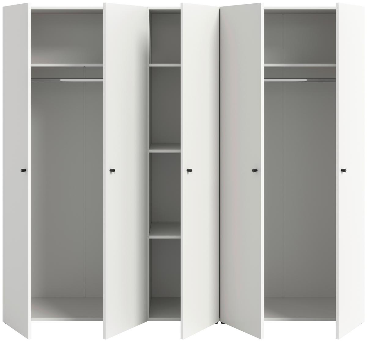 Drehtürenschrank Darwin, Weiß B: 200 Cm - Weiß, MODERN, Holzwerkstoff (200/176/51cm) - MID.YOU