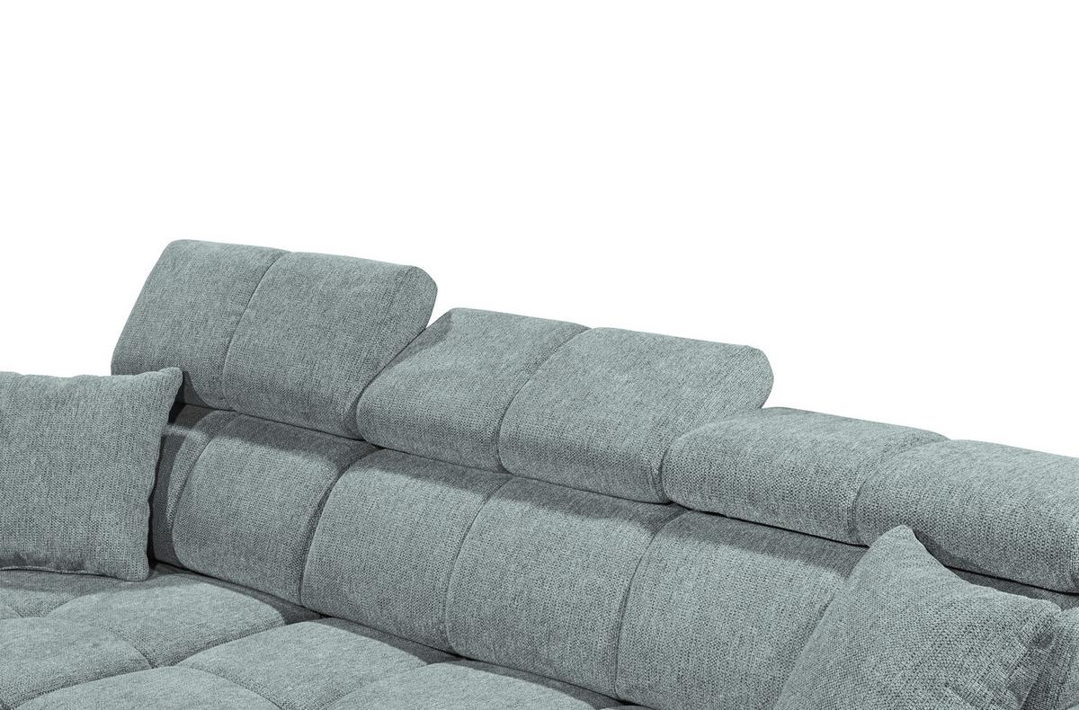 Ecksofa Sydney Hellblau S: 172/268 cm - Schwarz/Hellblau, KONVENTIONELL, Textil (172/268cm) - MID.YOU