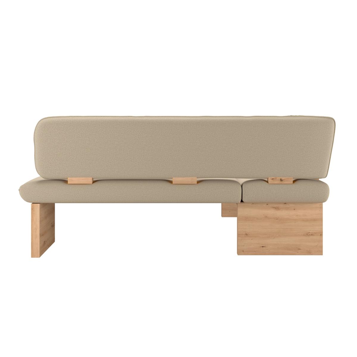 Eckbank Beluna Ii Webstoff Beige, B: 170cm - Eichefarben/Beige, KONVENTIONELL, Holz/Textil (170/232cm) - James Wood