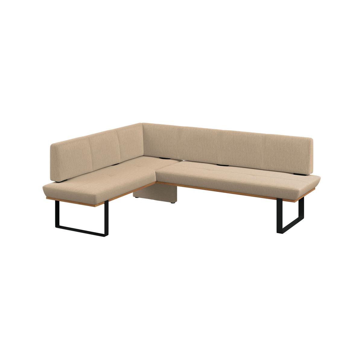 Eckbank Tristan Webstoff beige, S:175x225cm - Beige/Schwarz, MODERN, Holz/Textil (175/225cm) - James Wood