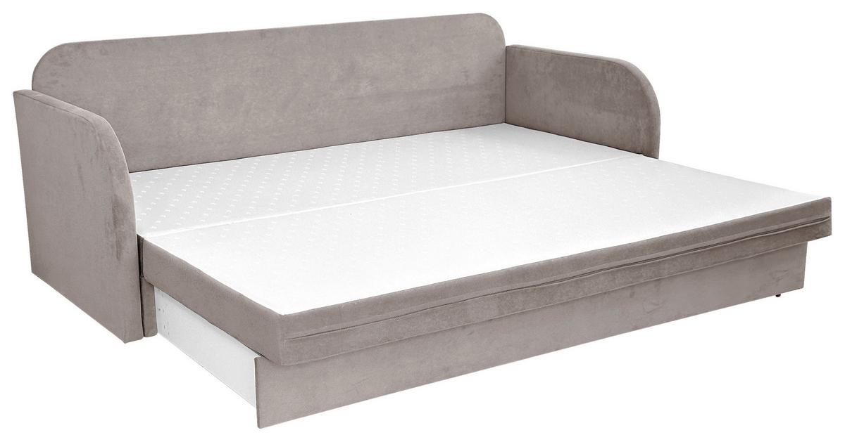 Schlafsofa Mit Bettkasten Milan Taupe B: 203 Cm - Taupe/Schwarz, Design, Textil (203/77/86cm) - MID.YOU