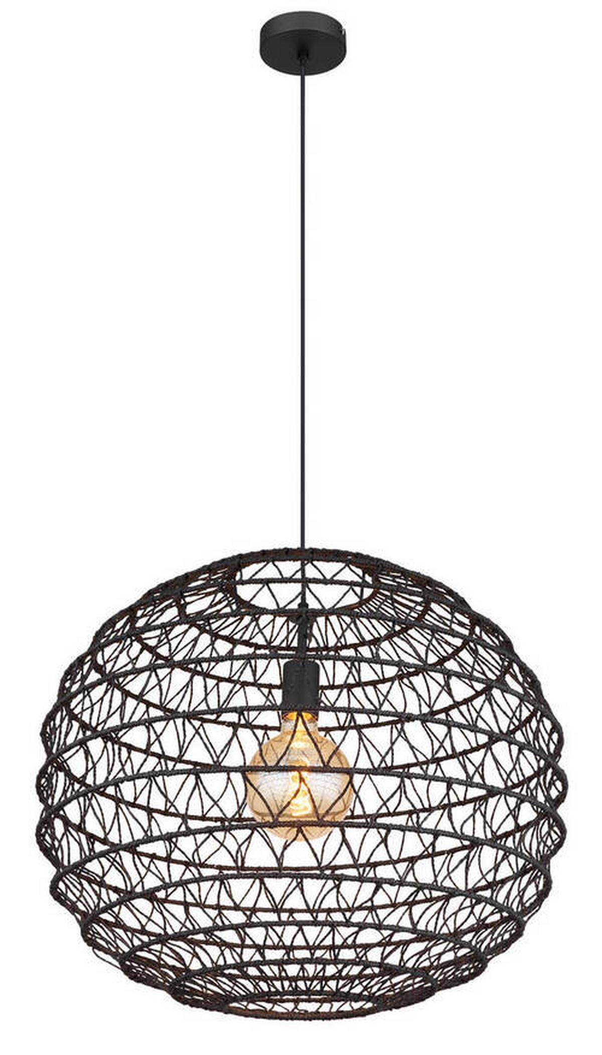 Hängeleuchte 15689h2 - Schwarz, Natur, Papier/Kunststoff (59/120cm) - Globo