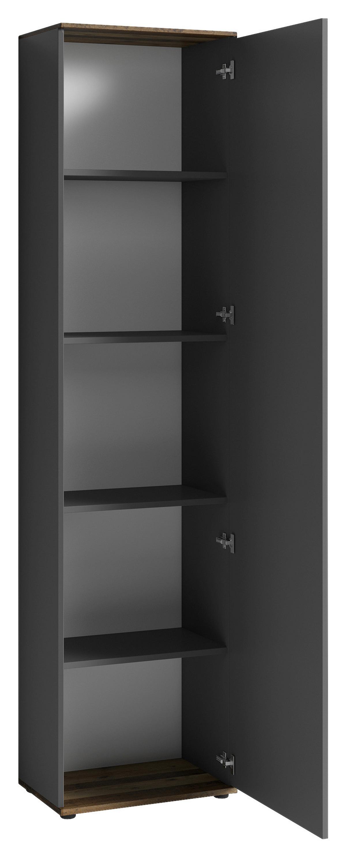 Hochschrank Jakob B: 49 Cm Alteiche Dekor/anthrazit - Alteiche/Anthrazit, MODERN, Holzwerkstoff (49/196/30cm) - MID.YOU