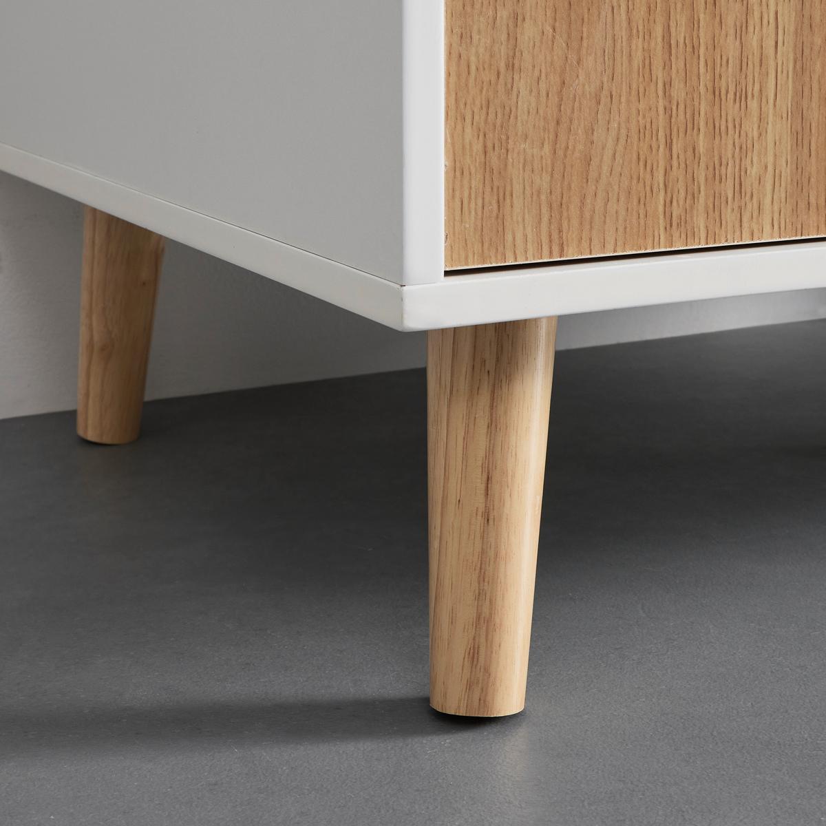 Dětská šatní skříň POPPA bílá - bílá/přírodní barvy, Moderní, dřevo/kompozitní dřevo (90/185/55cm) - Bessagi Kids