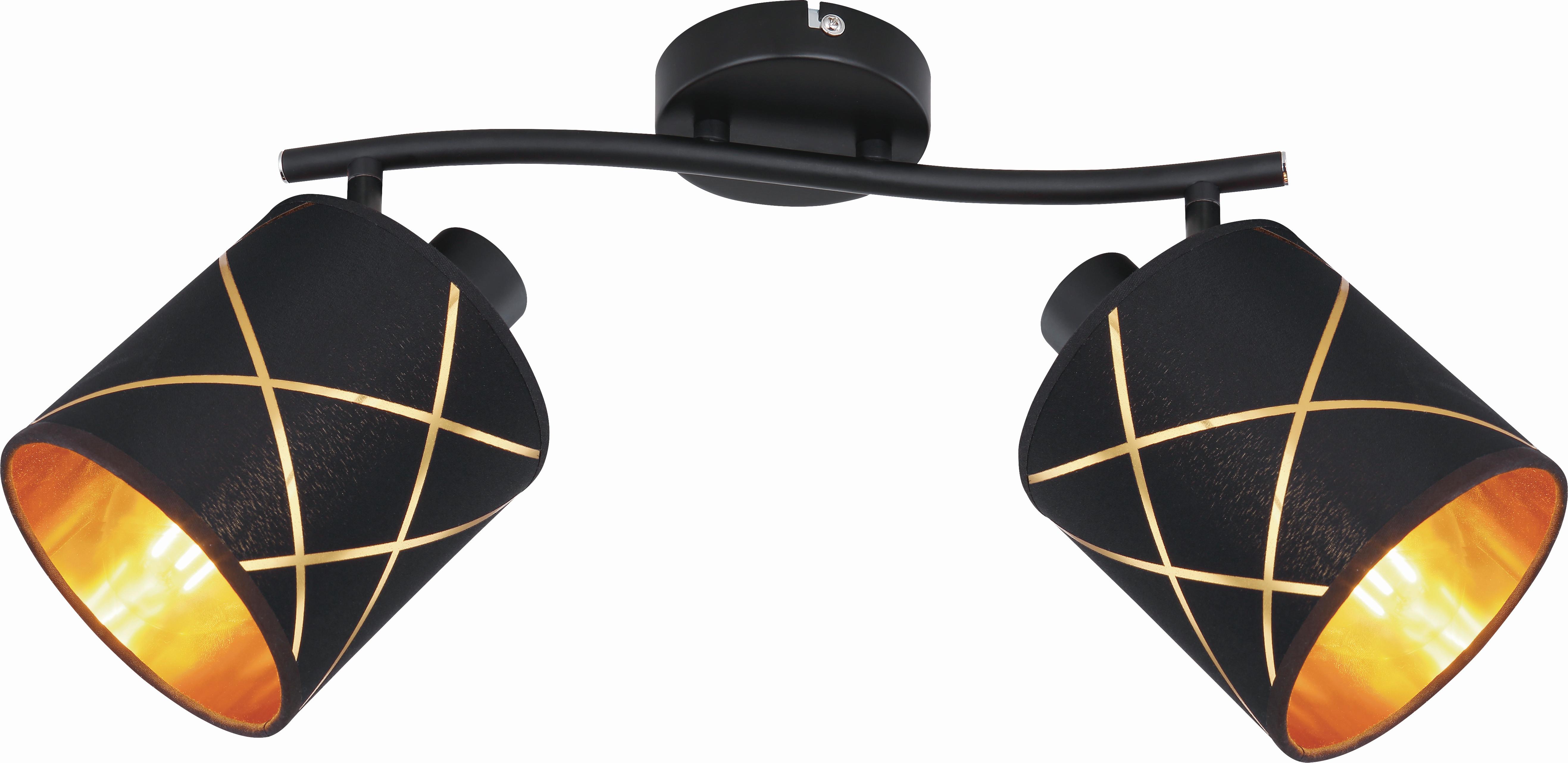 Strahler Josue 2-flammig L: 36 Cm - Goldfarben/Schwarz, ROMANTIK / LANDHAUS, Kunststoff/Metall (36/13/18,2cm) - James Wood