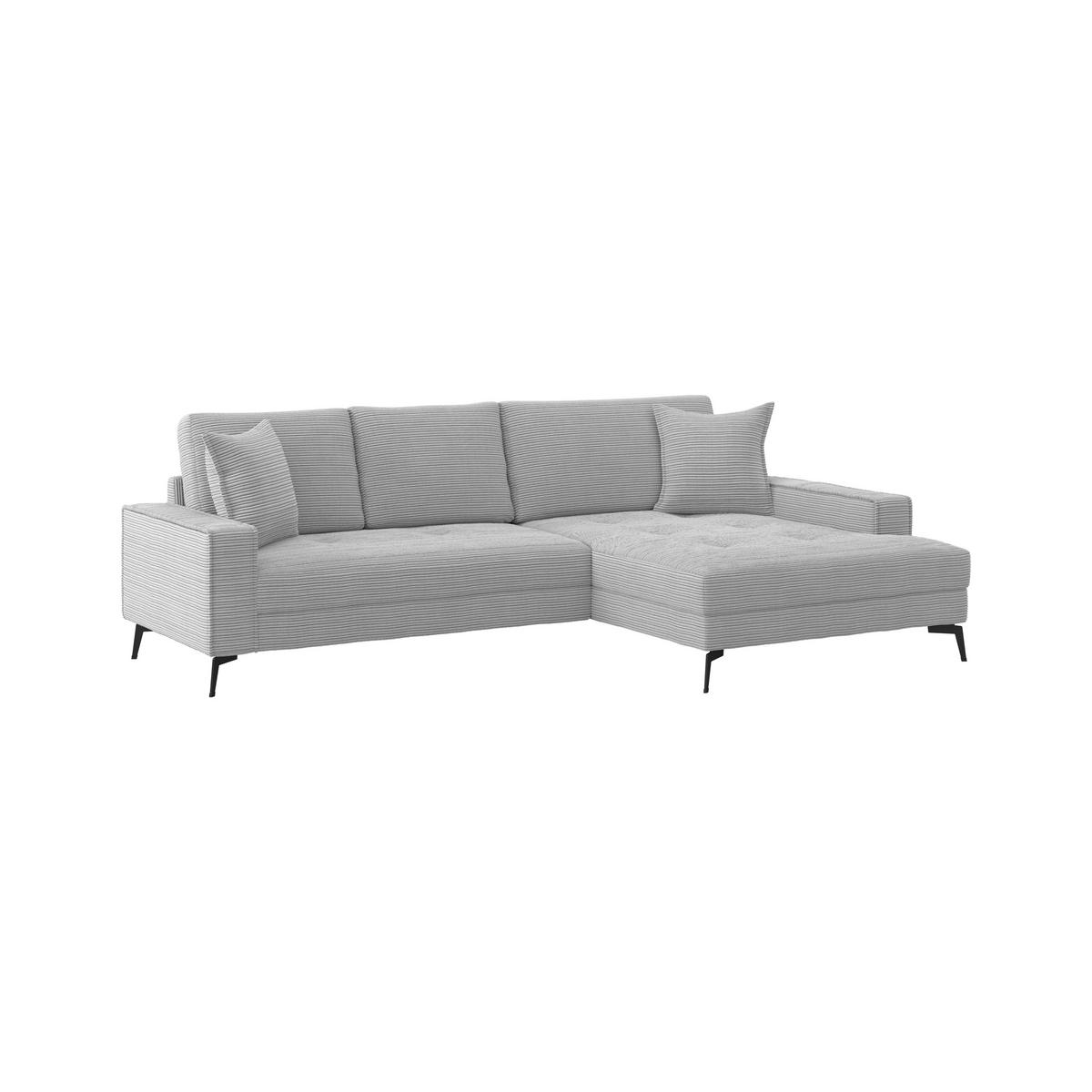 Ecksofa Zero Hellgrau 286x173 cm - Hellgrau/Schwarz, Trend, Textil (286/173cm)
