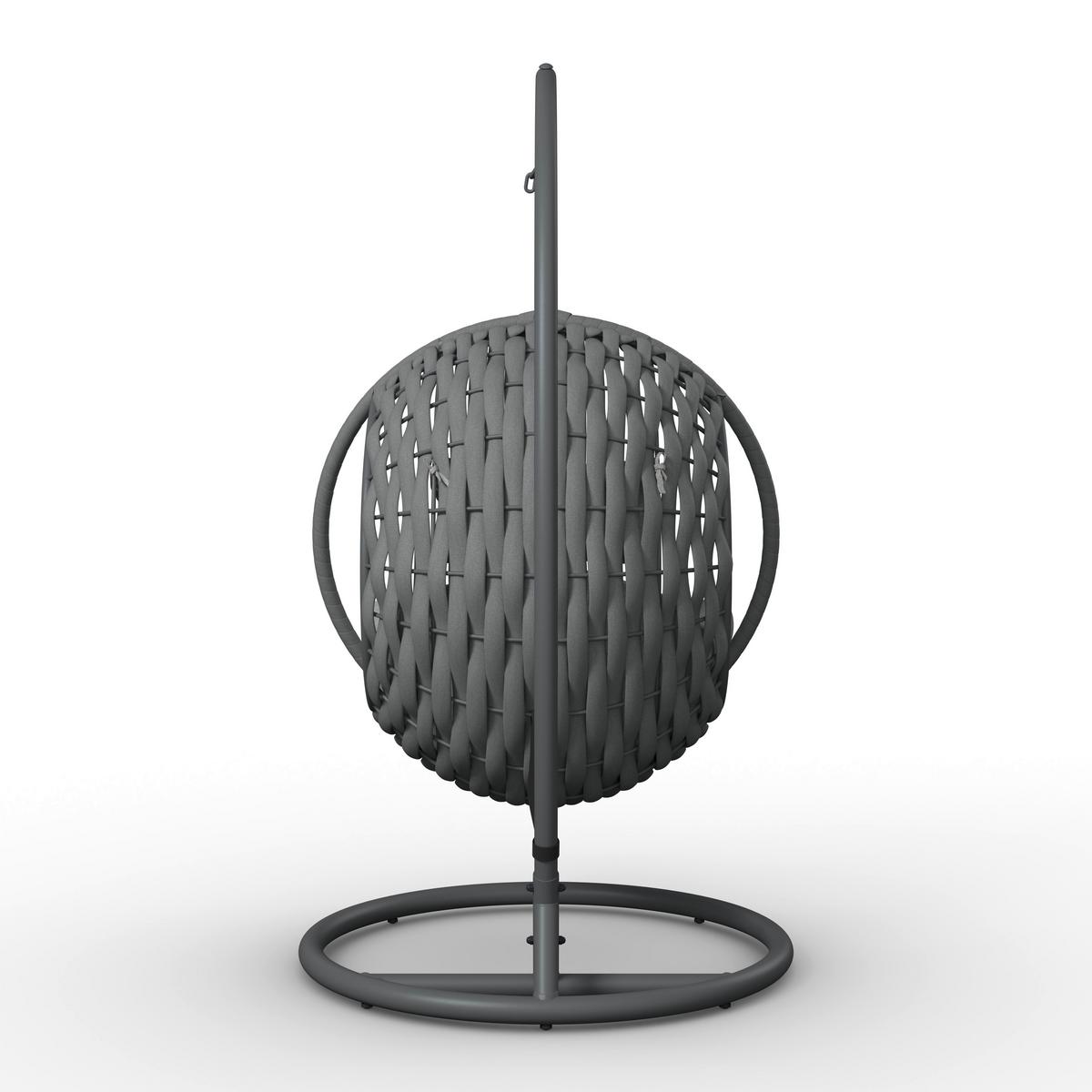 ZÁVESNÉ KRESLO MIRA - svetlosivá, Modern, kov/textil (107cm) - Bessagi Garden