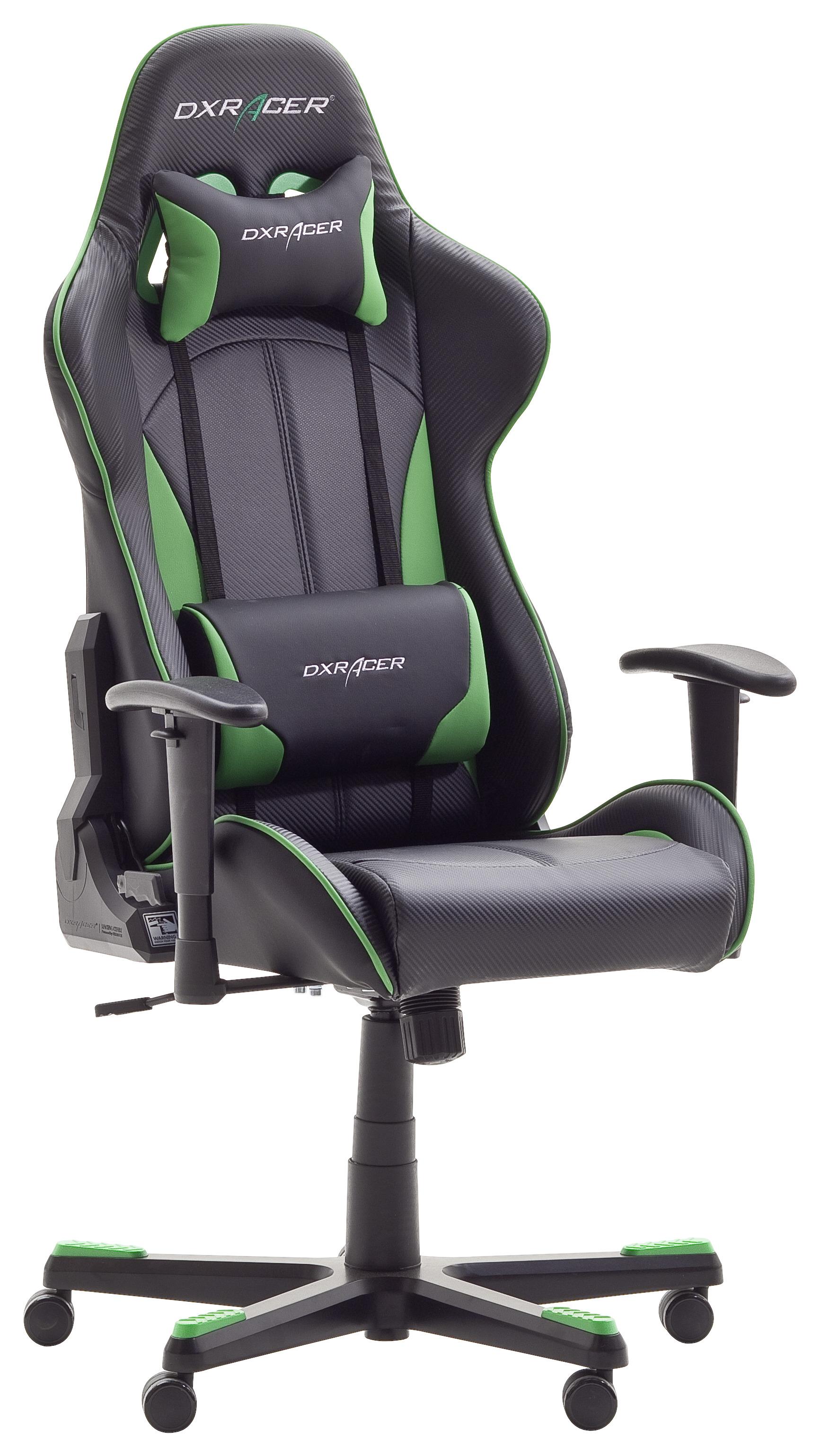 Gaming Stuhl mit Rückenkissen Schwarz/Grün