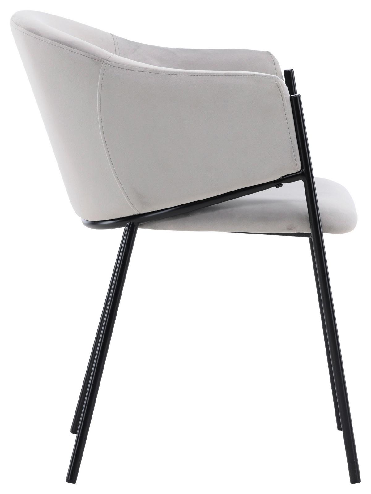 Stuhl-Set Evelina - Hellgrau/Schwarz, Design, Textil/Metall (54/80/62cm) - Livetastic