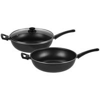 Bratpfanne Matilda D: Ca. 32 Cm Aluminium - Klar/Schwarz, MODERN, Glas/Kunststoff (32cm) - Luca Bessoni