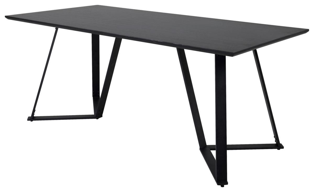 Esstisch Marina - Schwarz, Design, Holzwerkstoff/Metall (180/90/75cm) - Livetastic