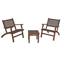 Balkonmöbel Set Sonora Eukalyptusholz - Dunkelbraun, Basics, Holz (40/40/35cm) - Gardenson