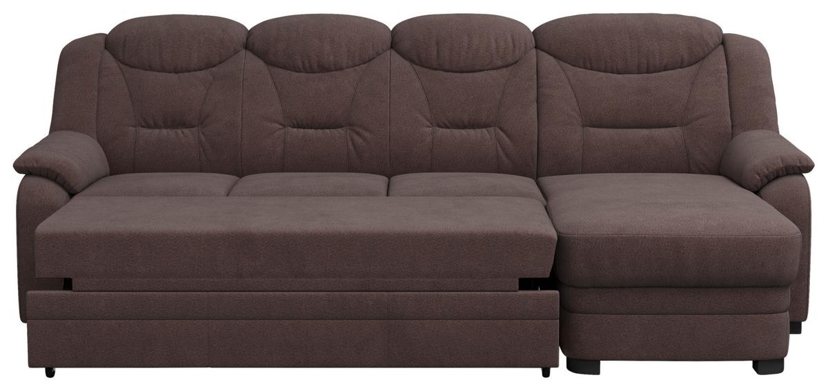 Rohová sedačka MARCUS, pravá, hnědá žinylka - černá/hnědá, Basics, textil/plast (257/162cm) - MID.YOU